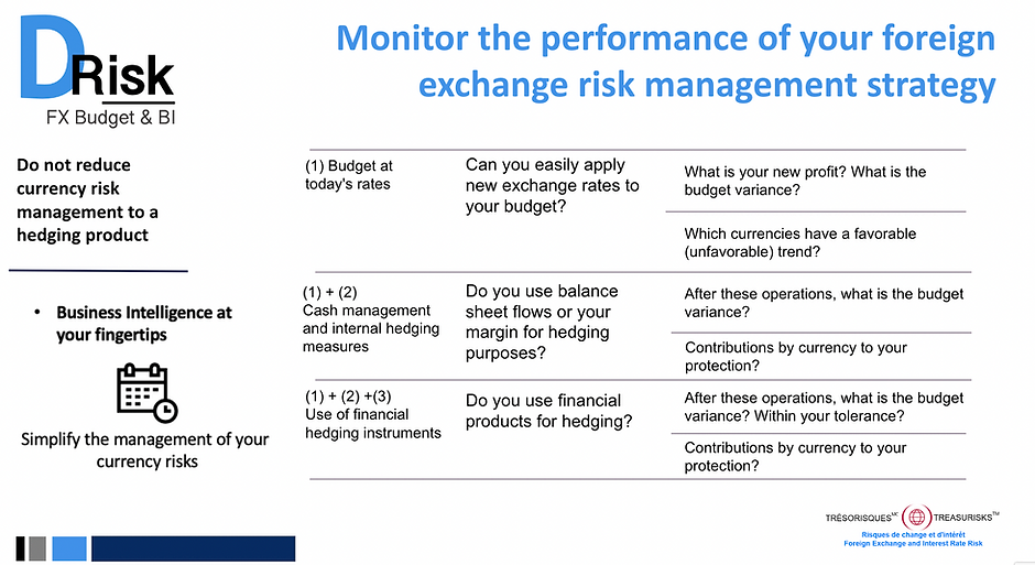 Monitor the performance of your foreign exchange risk management strategy